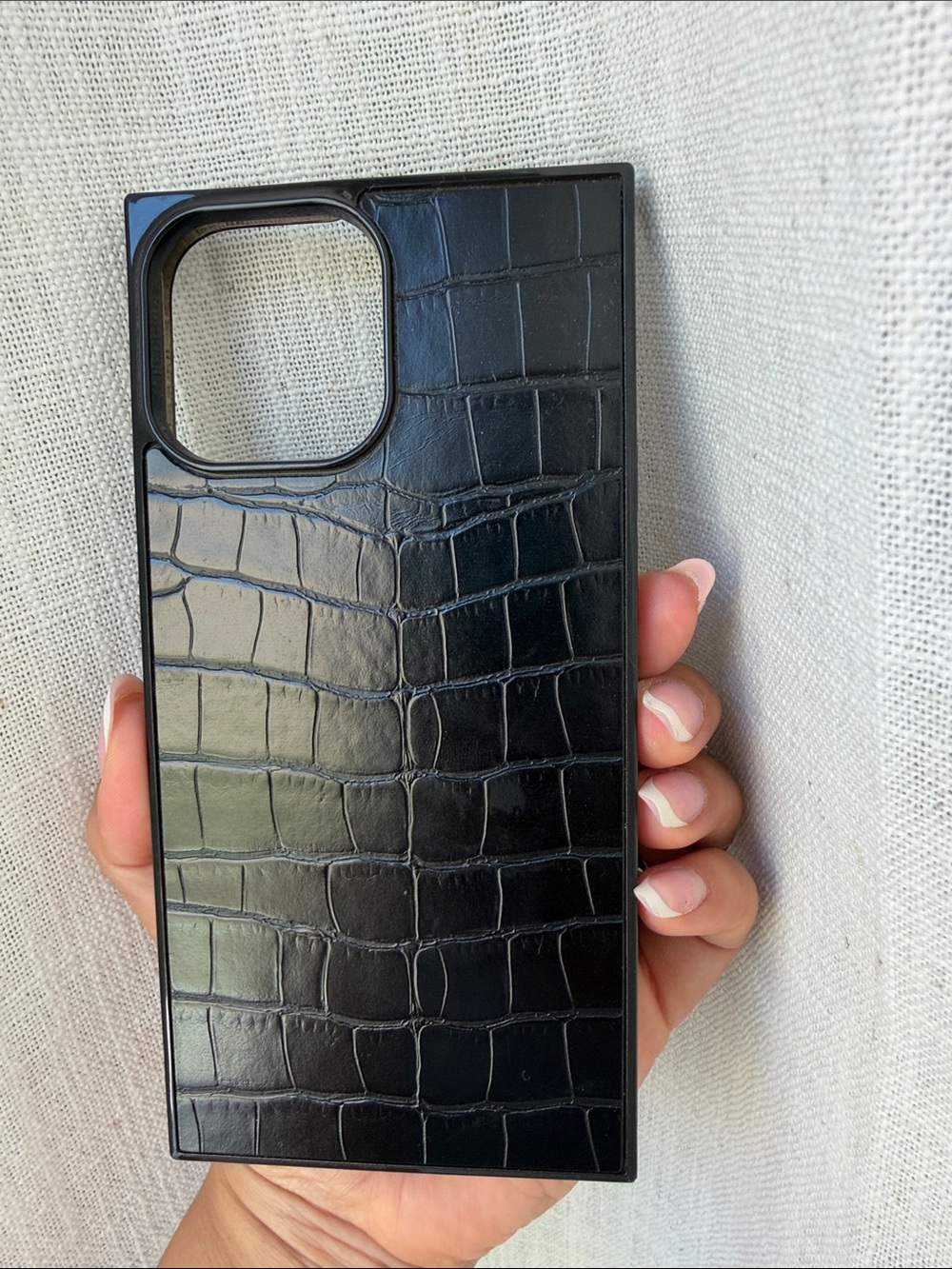 FLAUNT - Black Croc Embossed iPhone 13 Pro Max Case